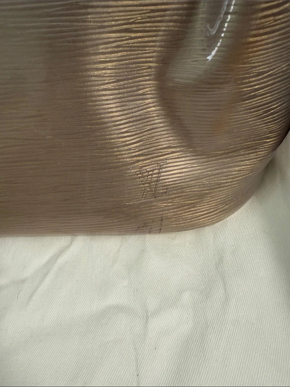 Louie Vuitton Neutral Beige Mesh Tote Bag with Cream Trim